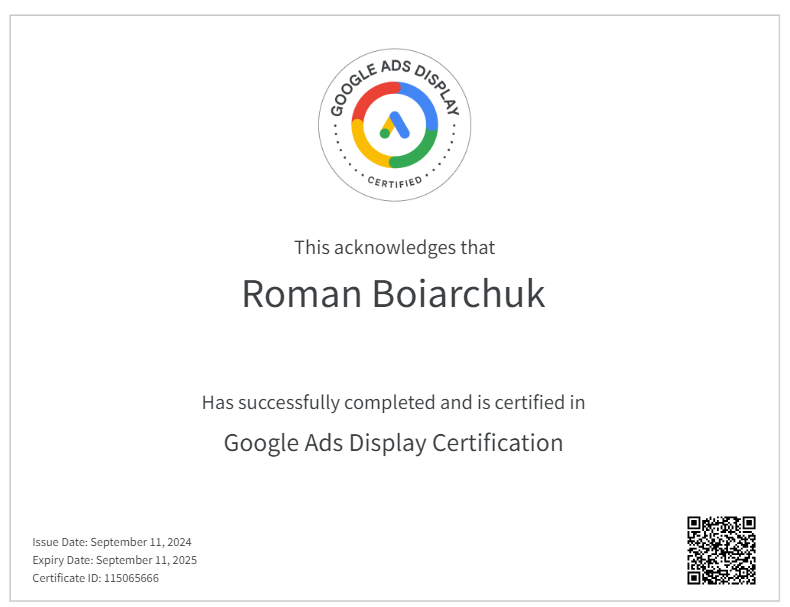 Google Ads Display Certification