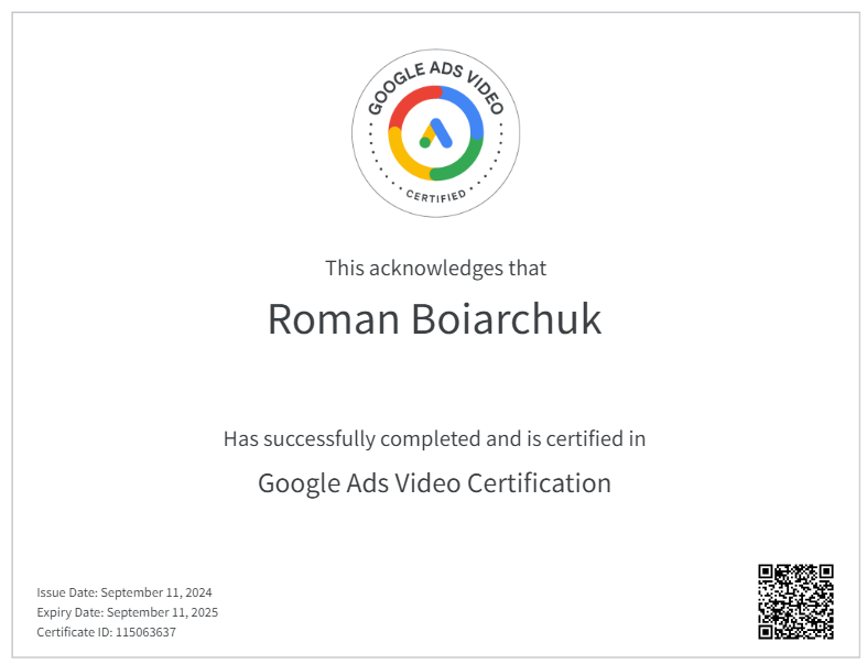 Google Ads Video Certification